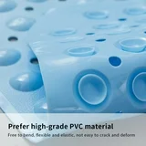 39 x 16 Inch Bath Tub Mat with Drain Holes and Suction Cups Anti Slip Material Blue