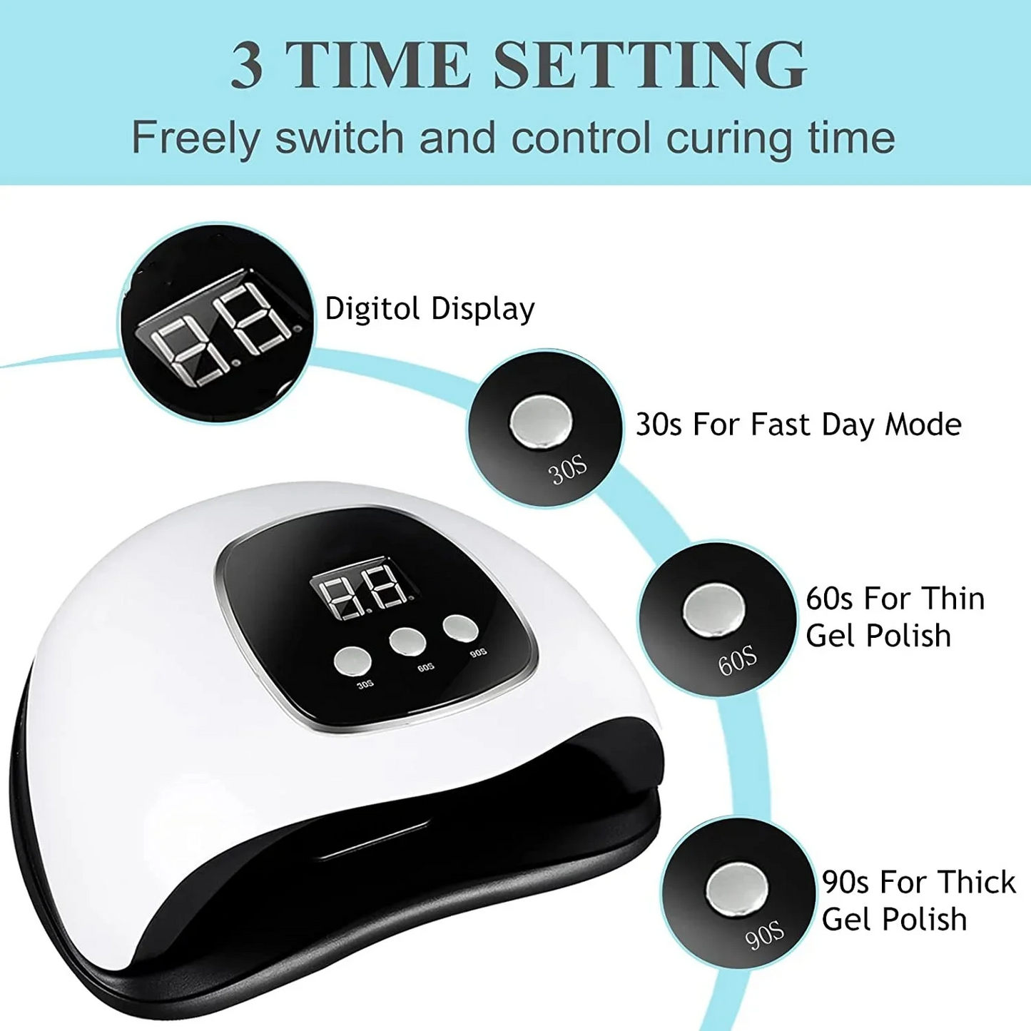 Nail Lamp 48W Timer Setting