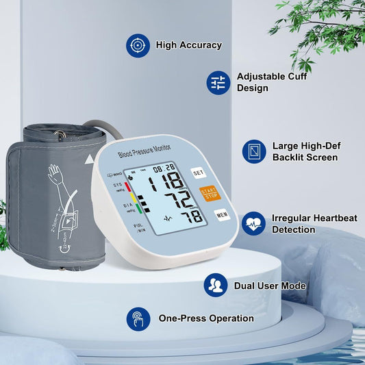 Blood Pressure Monitors Upper Arm Automatic light blue