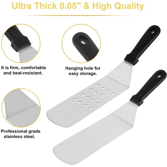 14Pcs Flat Top BBQ Griddle Accessories Kit Professional BBQ Grill Tools Set for Outdoor BBQ Camping