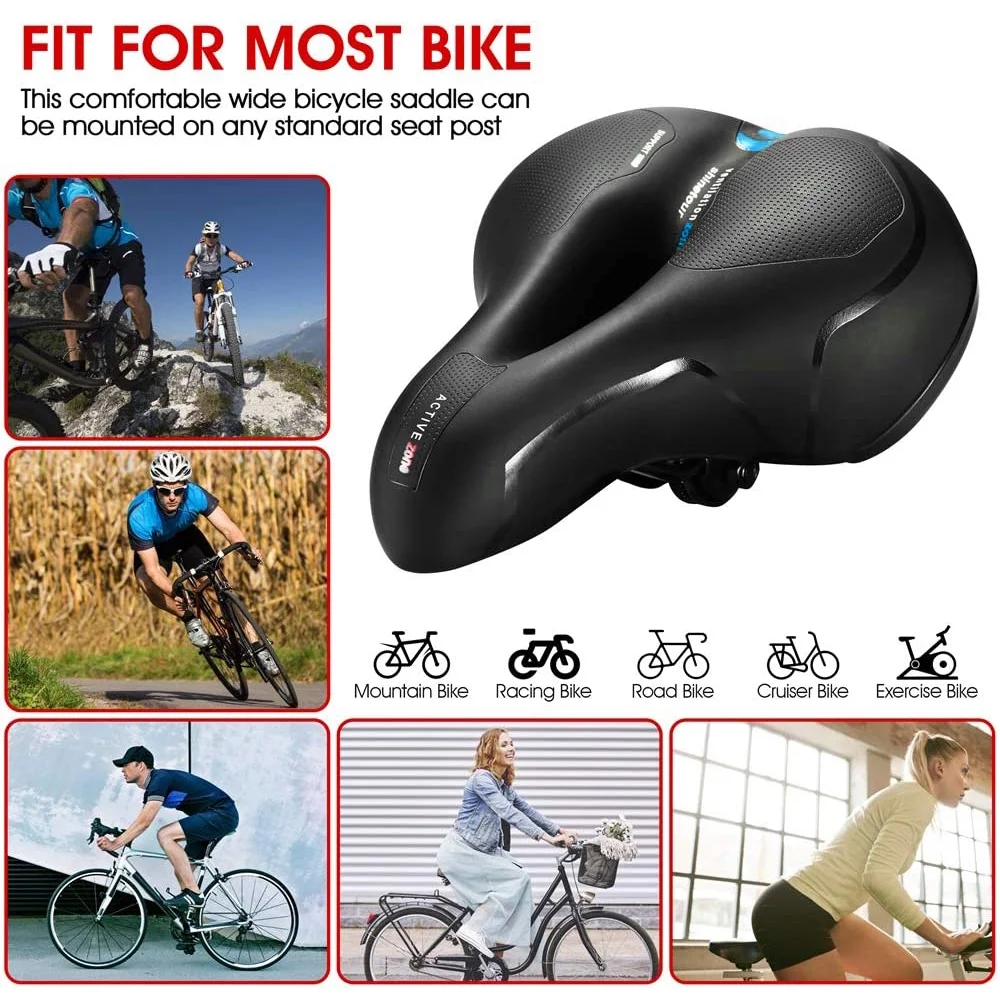 Bike Seat Cushion Bicycle Saddle with Dual Shock Absorbing Ball Exercise Indoor Outdoor