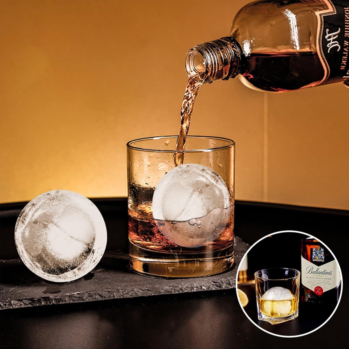 Silicone Ice Cube Trays Square Sphere Diamond Shape 3 Pack, White