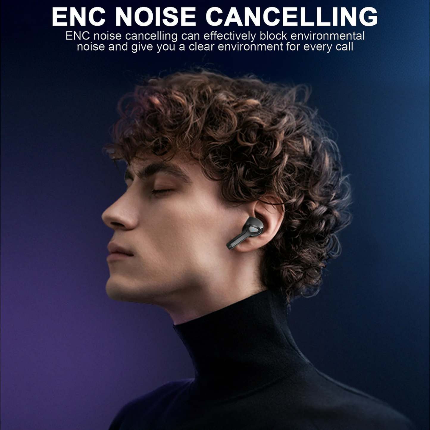 True Wireless Bluetooth Earbuds LED Display Bluetooth 5.0 Black