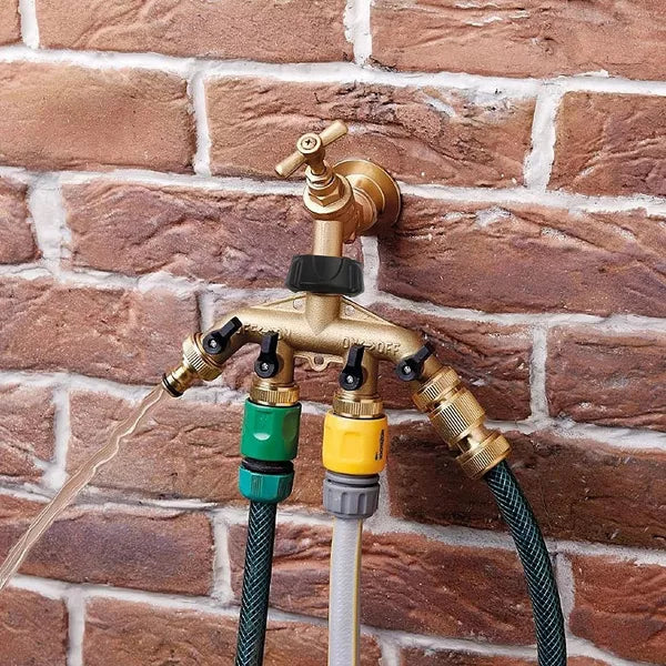 Garden Hose Splitter with 4 Valves