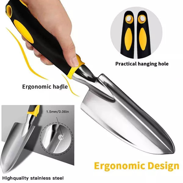 Garden Tools Set with Pruning Shears / Hand Trowel / Transplanter / Hand Rake / Gardening Gloves 5 Pcs