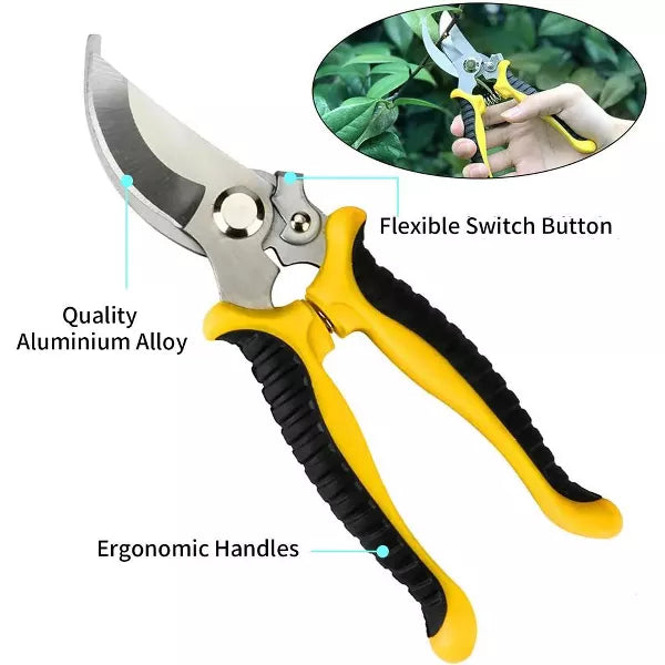 Garden Tools Set with Pruning Shears / Hand Trowel / Transplanter / Hand Rake / Gardening Gloves 5 Pcs
