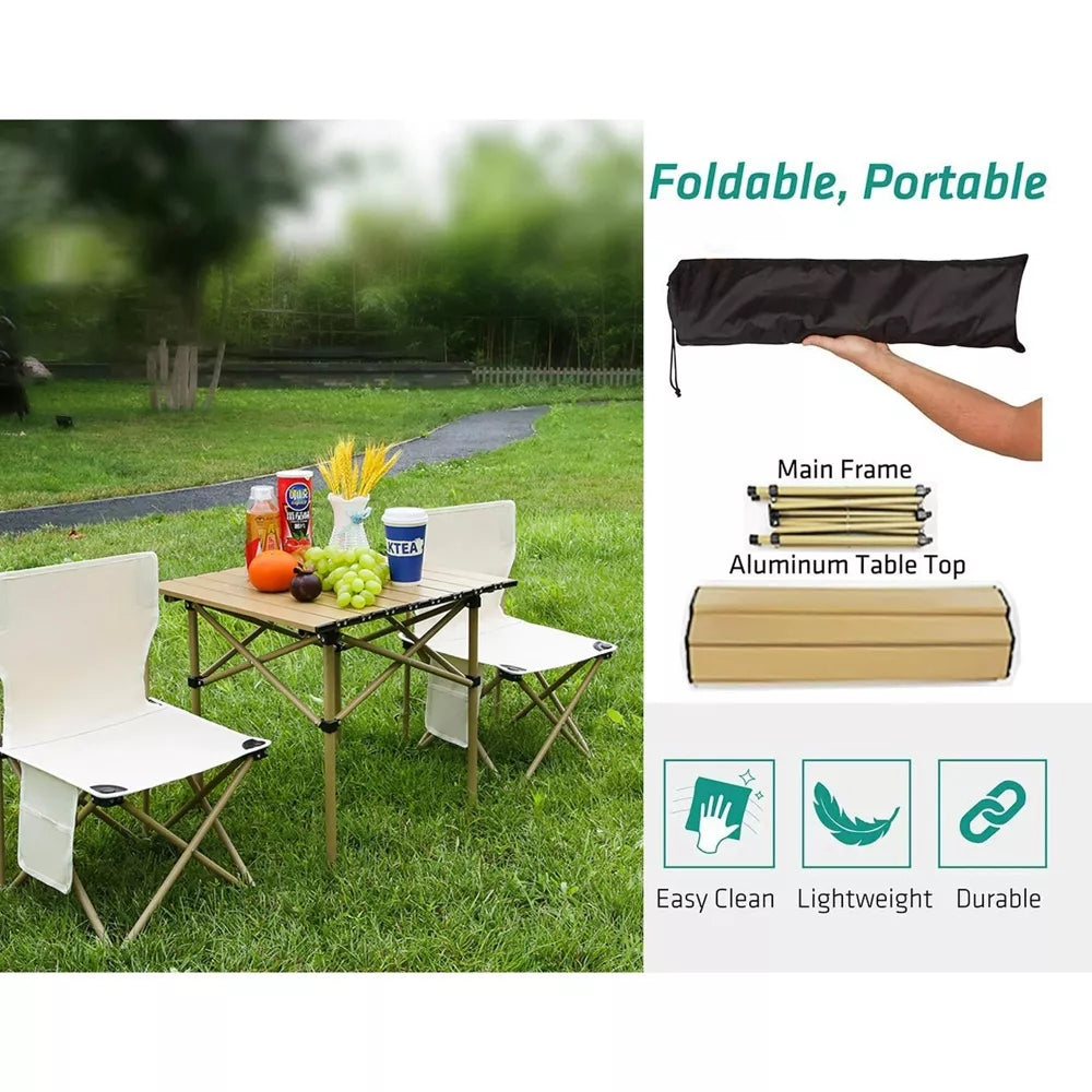 Folding Camping Square Table 20.9 x 20.1 x 19.7 Portable Lightweight