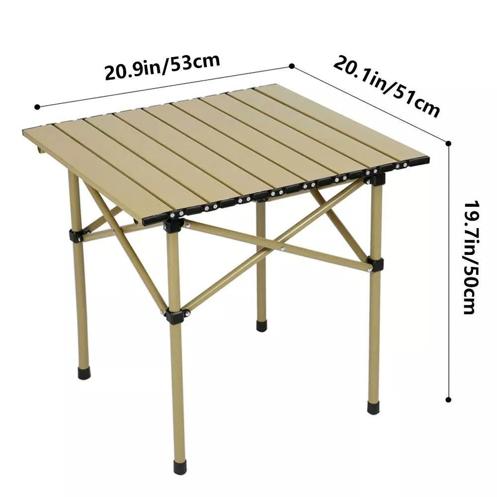 Folding Camping Square Table 20.9 x 20.1 x 19.7 Portable Lightweight