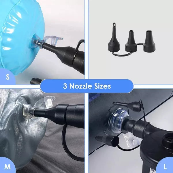 Electric Air Pump Portable Quick-Filled with 3 Nozzles