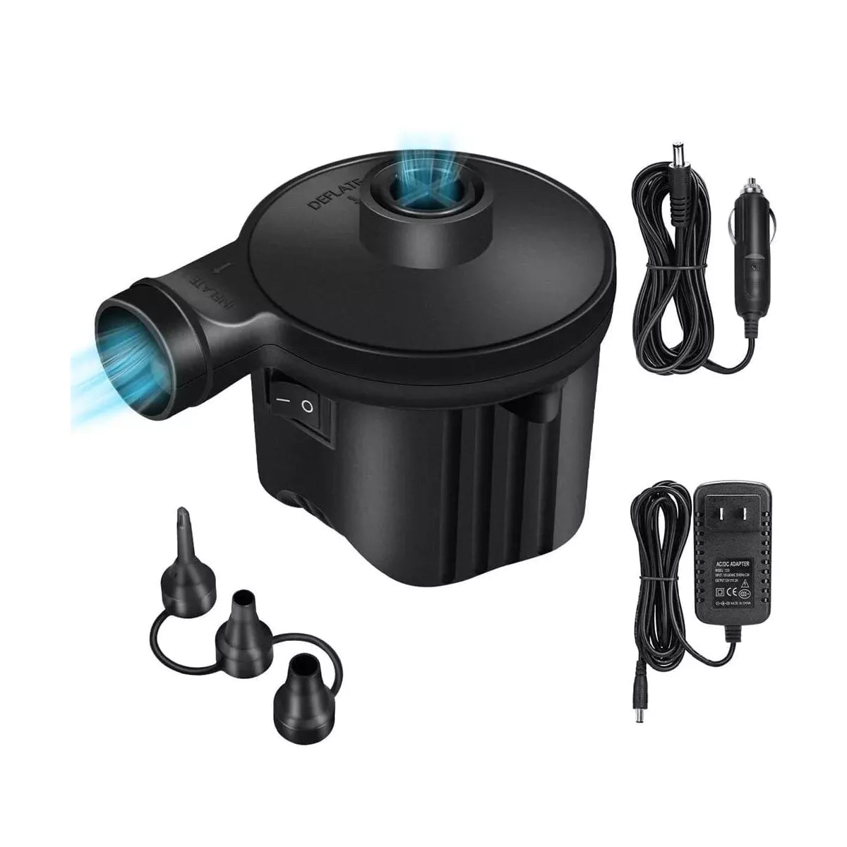 Electric Air Pump Portable Quick-Filled with 3 Nozzles