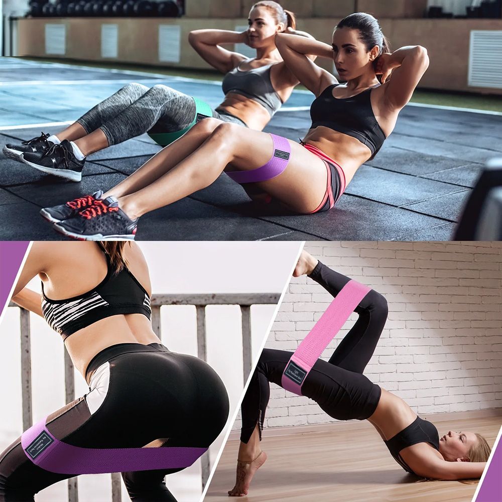 Resistance Bands Set Elastic 3 Levels Legs and Butt Exercise Pink