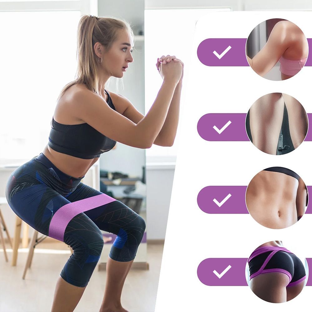 Resistance Bands Set Elastic 3 Levels Legs and Butt Exercise Pink