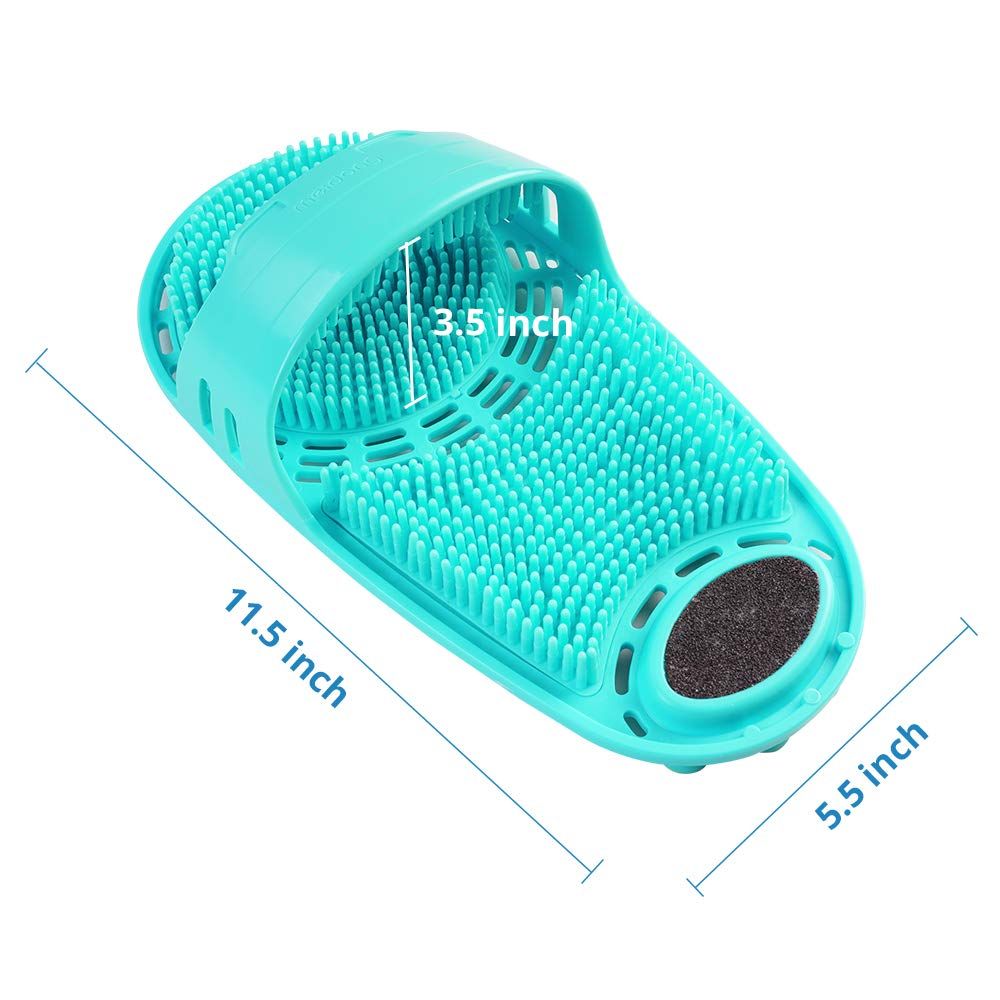 Silicone Foot Scrubber Massage and Cleaning Non-Slip for Shower (1PCS Green)