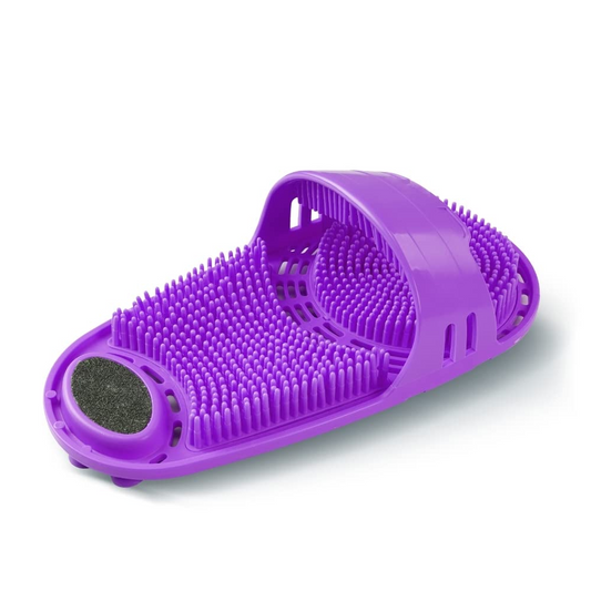 Silicone Foot Scrubber Massage and Cleaning Non-Slip for Shower (1PCS Purple)