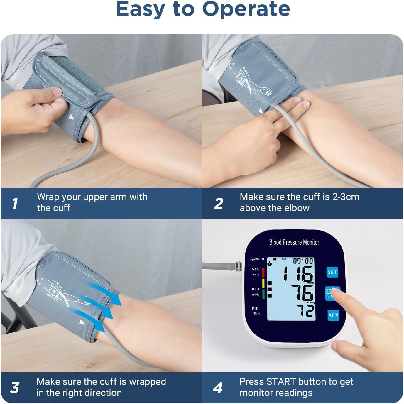 Blood Pressure Monitors Upper Arm Automatic navy blue