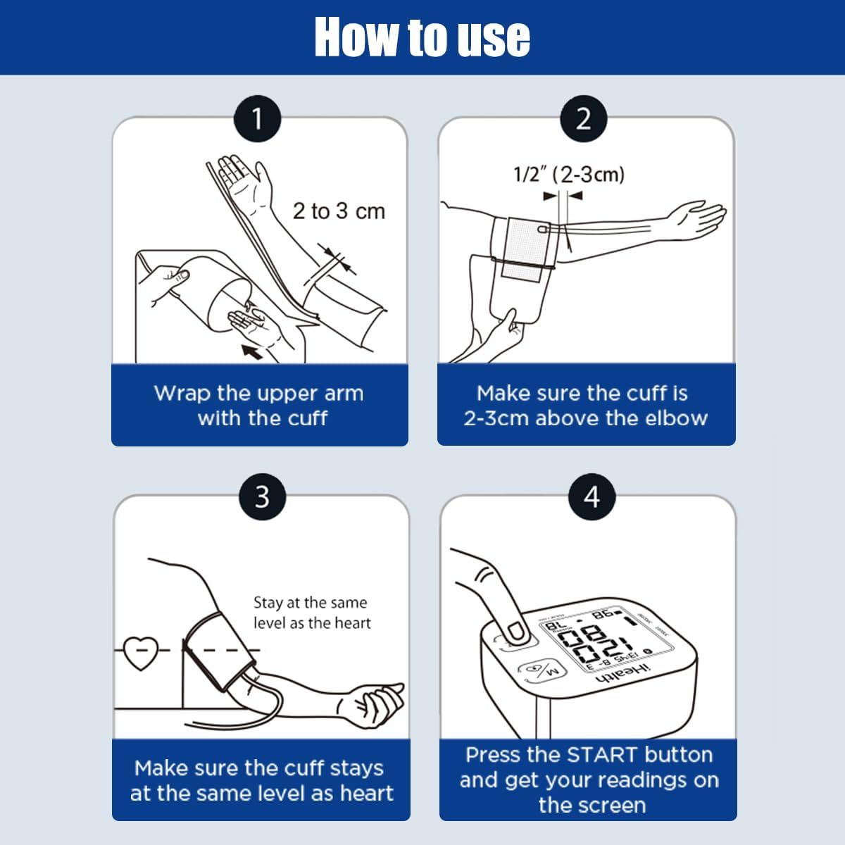 Blood Pressure Monitors Upper Arm Automatic light blue