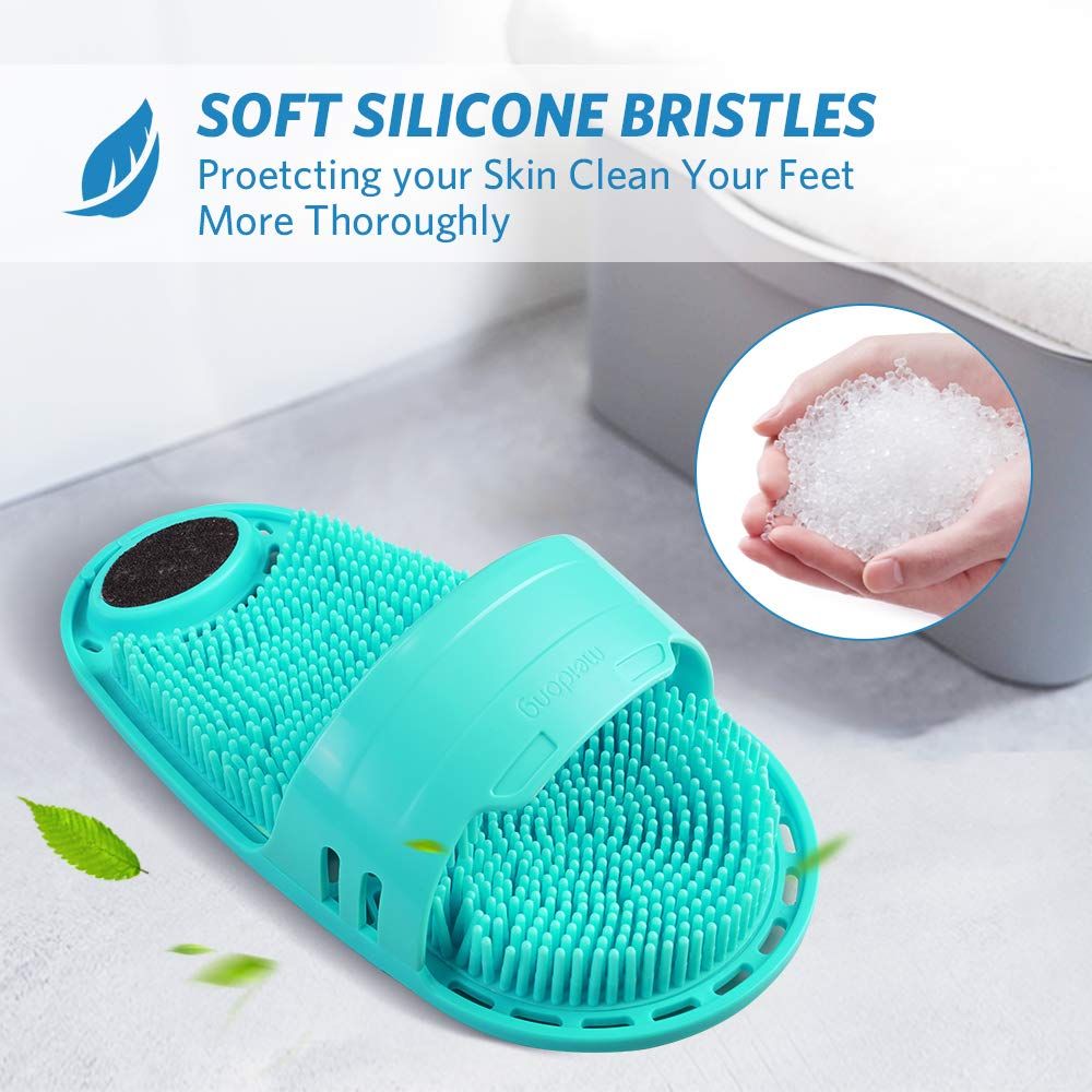 Silicone Foot Scrubber Massage and Cleaning Non-Slip for Shower (1PCS Green)