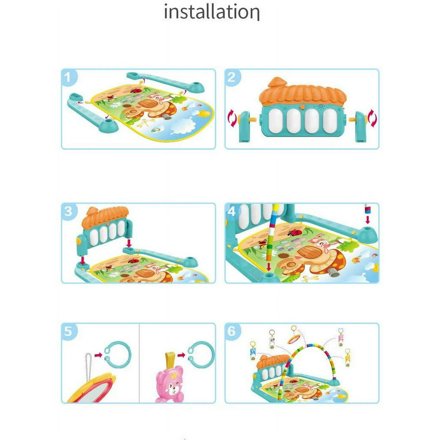 Baby Play Mat Newborn Piano Toys Music Gym Floor Playmat Infants