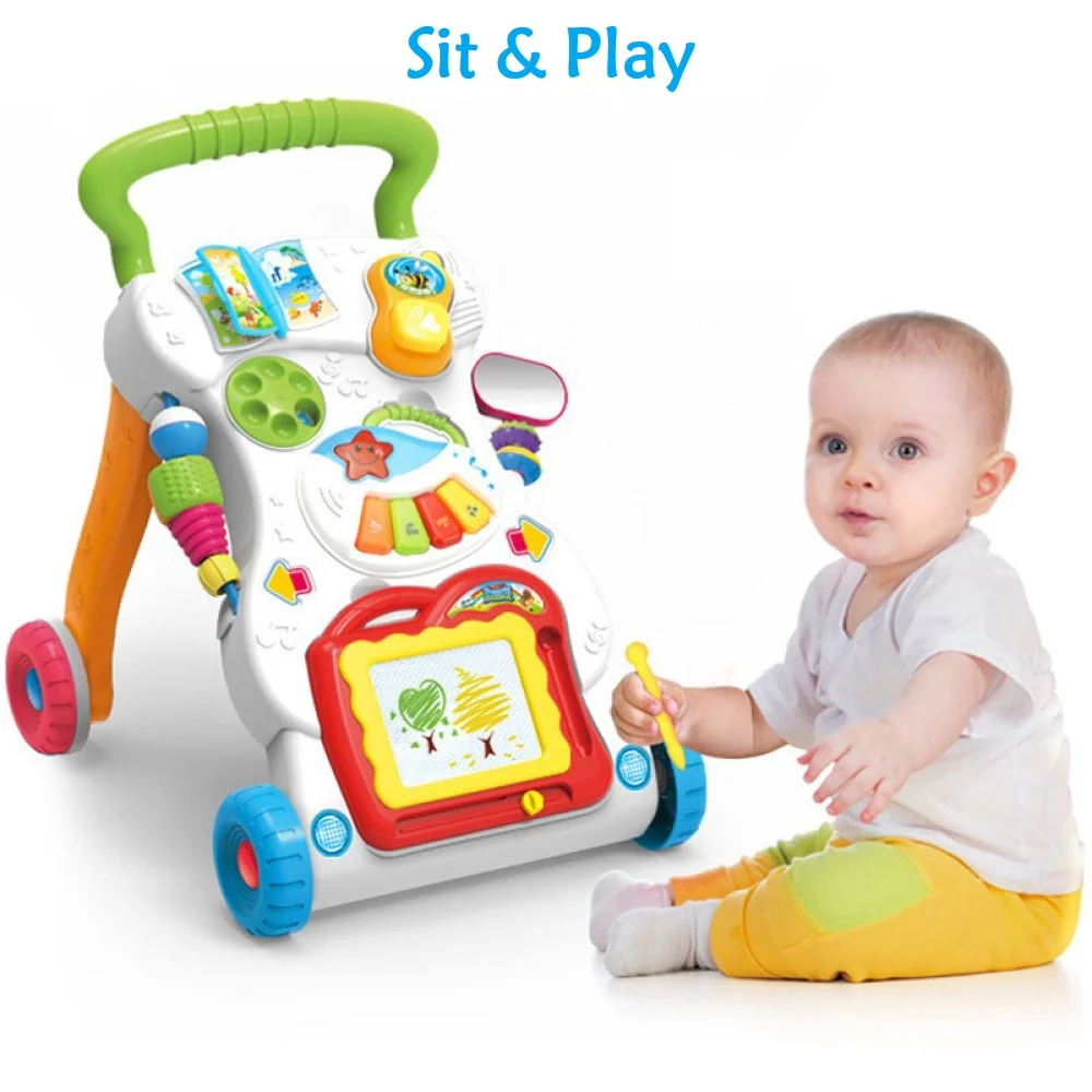 Baby Push Walker Sit to Stand Toddler Learning Walking Toys for 6 12 24 Months