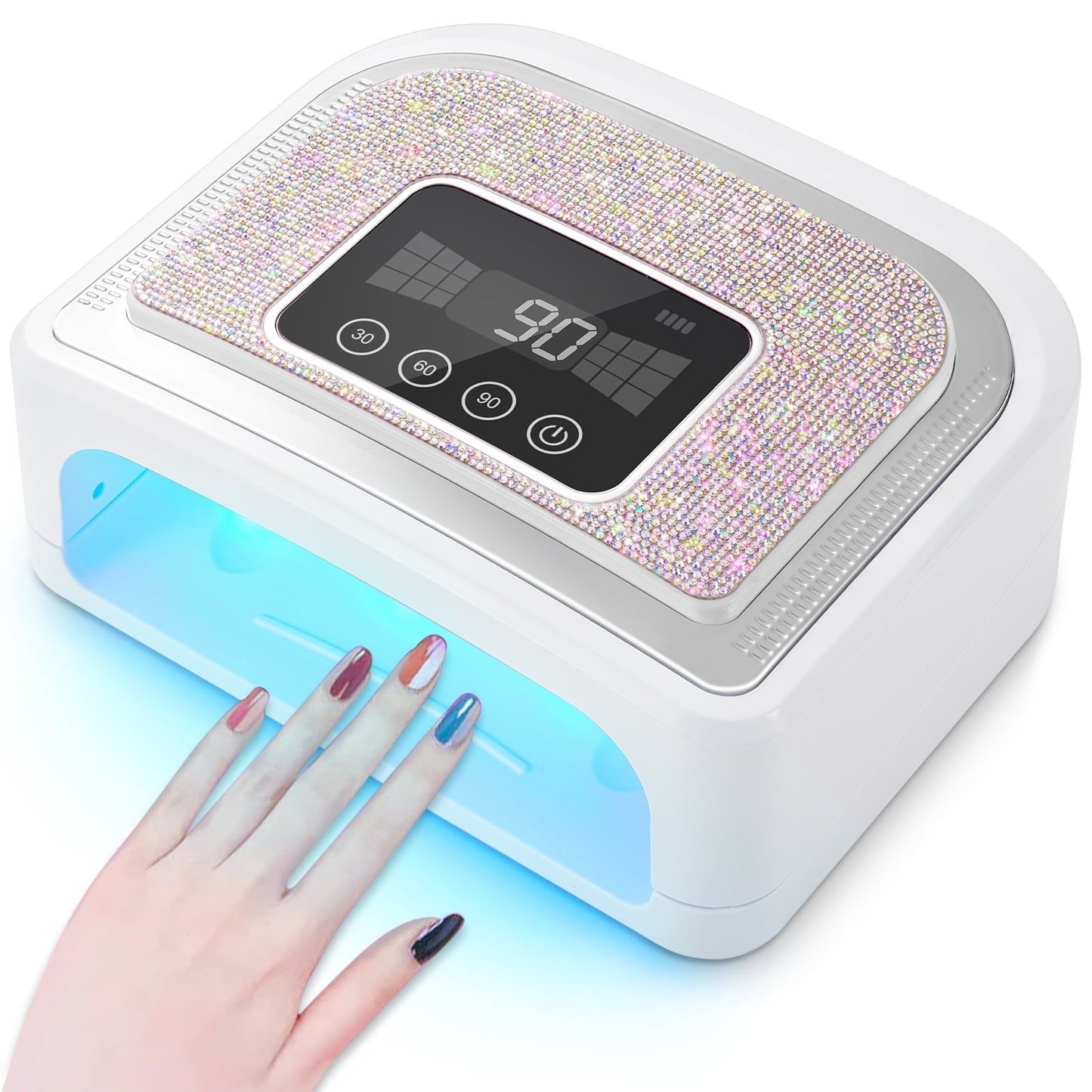 Nail Lamp Cordless 120W UV Nail Lamp Rechargeable LED Nail Lamp 4 Timer Modes Gel Nail Light UV Light