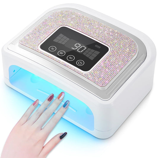 Nail Lamp Cordless 120W UV Nail Lamp Rechargeable LED Nail Lamp 4 Timer Modes Gel Nail Light UV Light