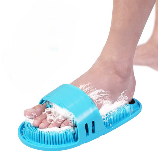 Silicone Foot Scrubber Massage and Cleaning Non-Slip for Shower (1PCS Blue)