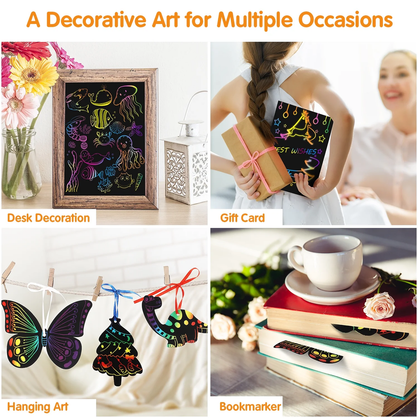 Scratch Art Paper Set for Kids 107 Pcs