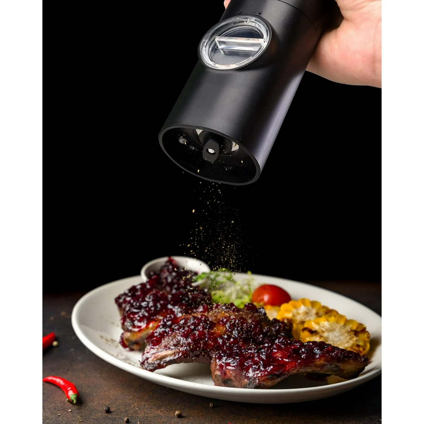 Salt and Pepper Grinder Set Adjustable Coarseness Automatic Battery Powered