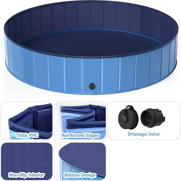 Pet Dog Pool Bath Swimming Tub Foldable 48 x 12 inch