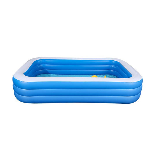 Inflatable Swimming Pool Kids Adults Blow up Pool Family Backyard 120" x 72" x 22" Blue