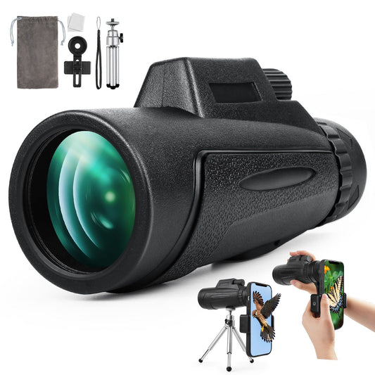 Monocular Telescope 12x50 HD Monocular for Smartphone Adult Handheld Telescope Bird Watching Hiking Wildlife