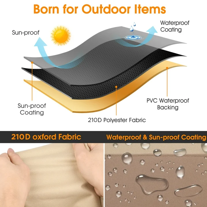 Rocker Chair Cover 420D Waterproof Patio Outdoor 2 Piece Set