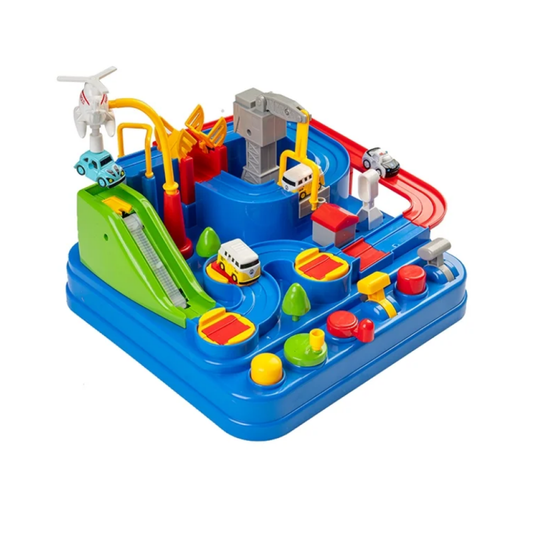 Race Track Car Toy Adventure Toy Rescue Playset Puzzle Rail Track City Construction 4 Mini Cars