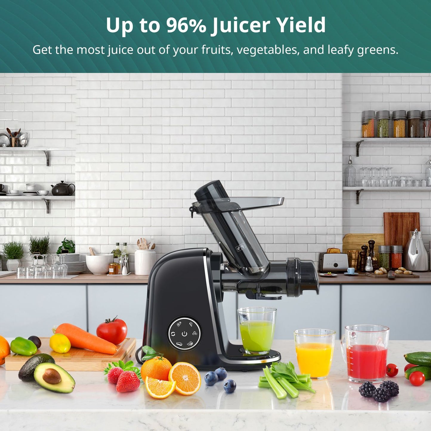 Slow Juicer Machine Cold Press 150W Black