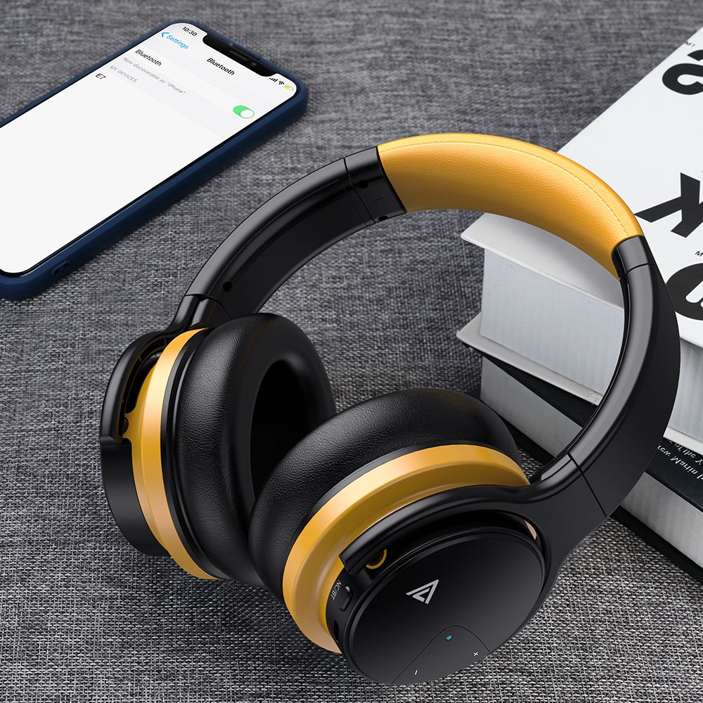 E7 Basic B Wireless Headphone Noise Cancelling Headphone Bluetooth Yellow