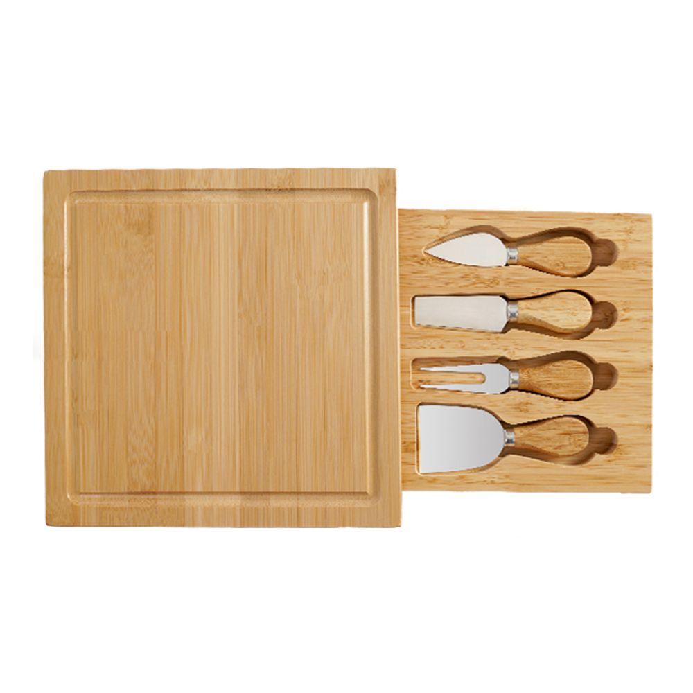 Cheese Board Set with Knife Slide-Out Drawer