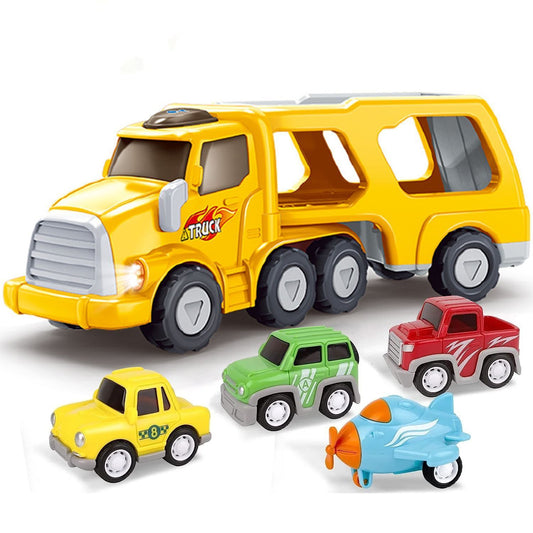 Toy Cars Carrier Toddler Toys 5-in-1 with Light Sound Playset Gifts for 1 2 3 4 Year Old