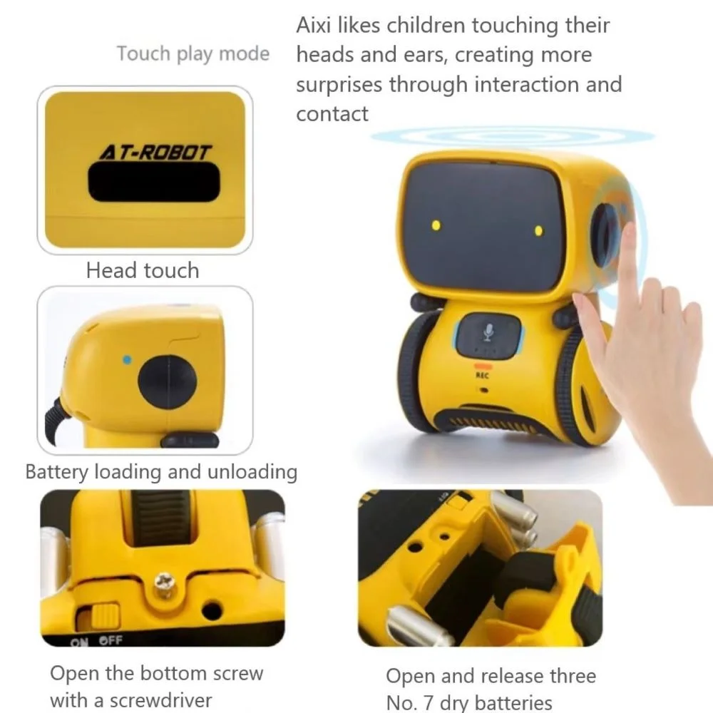 Smart Robot Toy Talking Robots Intelligent Partner And Teacher Kids Age 3+ Yellow