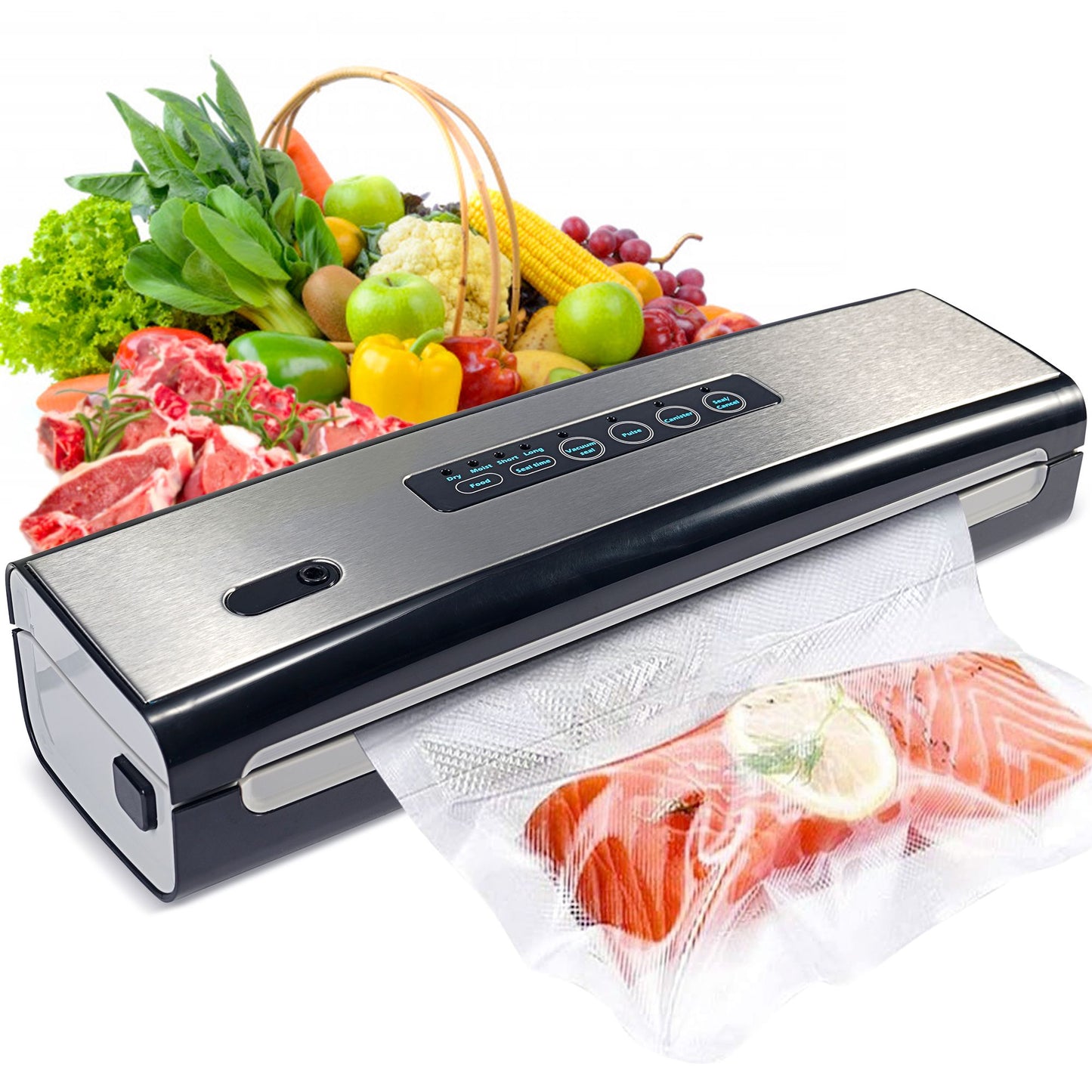 Vacuum Sealer Machine Food Sealer Food Preservation w/Starter Kit Dry & Moist Food Modes