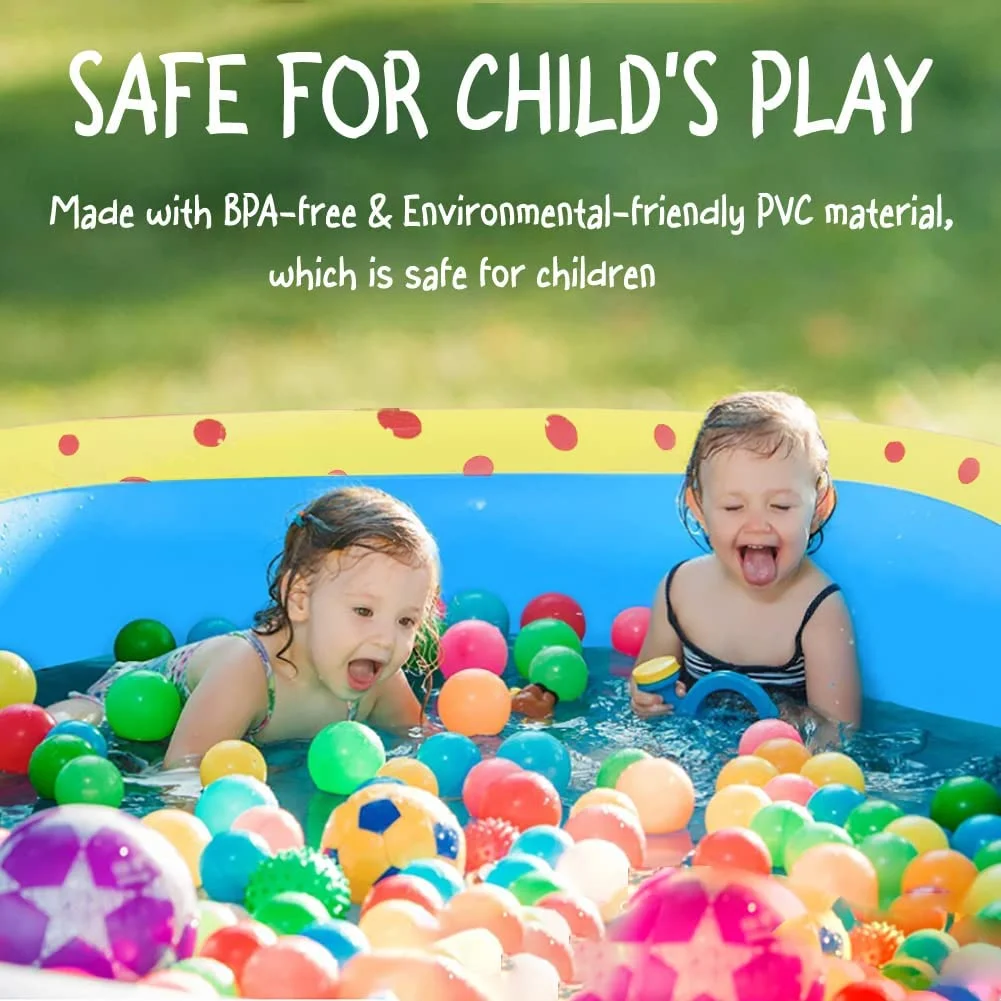 Inflatable Dinosaur Pool kid pool Kiddie Pool Indoor Outdoor Kids Swimming for Ages 2+ 67"x 41"x 32" Blue