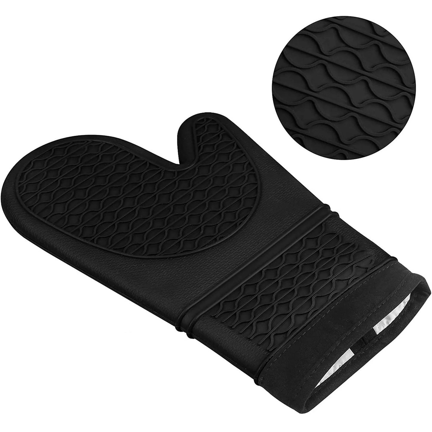 Silicone Oven Mitts Heat Resistant Non-Slip Black