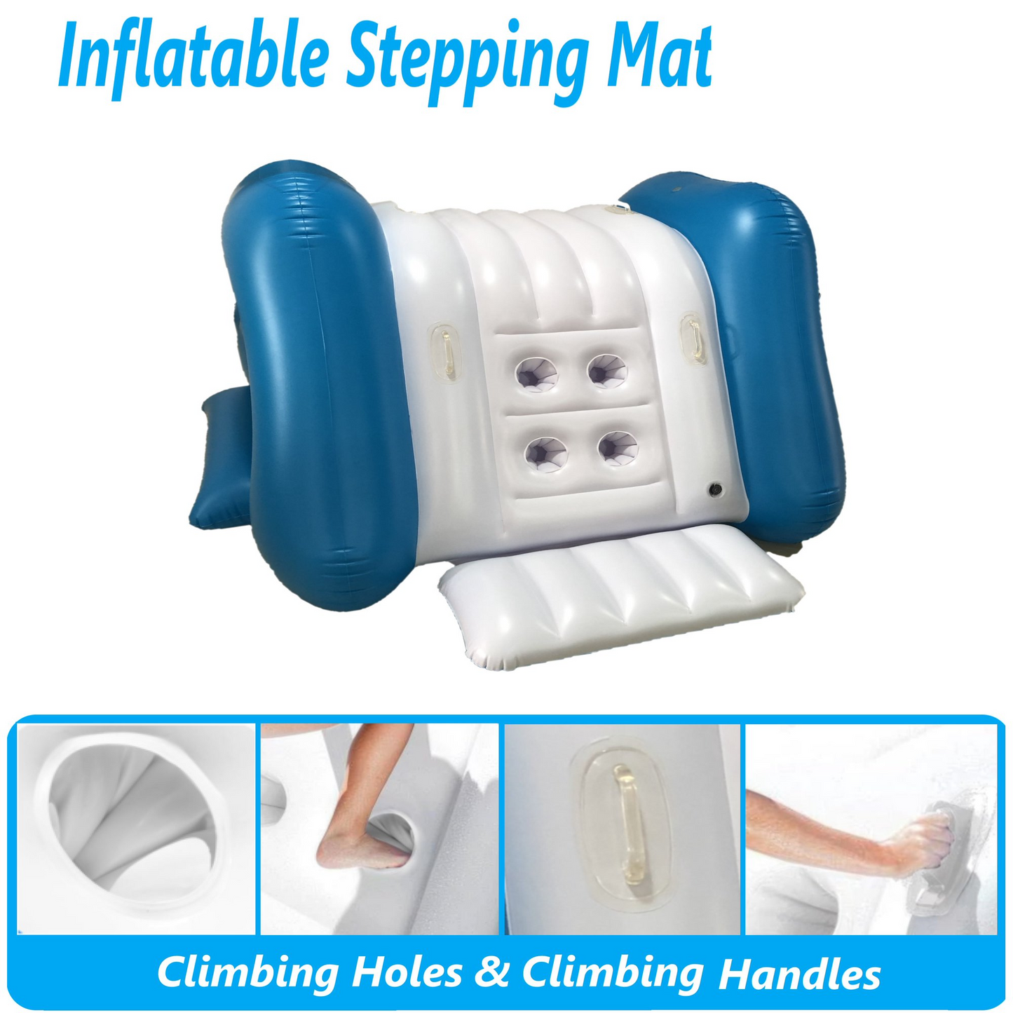 Inflatable Water Slide Pool Slide Built-in Sprayers 9.5x4.5x3.6" Kids Ages 6 & up Blue