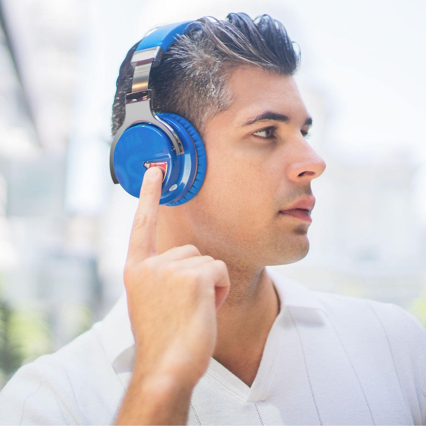 E7 Bluetooth Wireless Active Noise Cancelling Headphones Blue