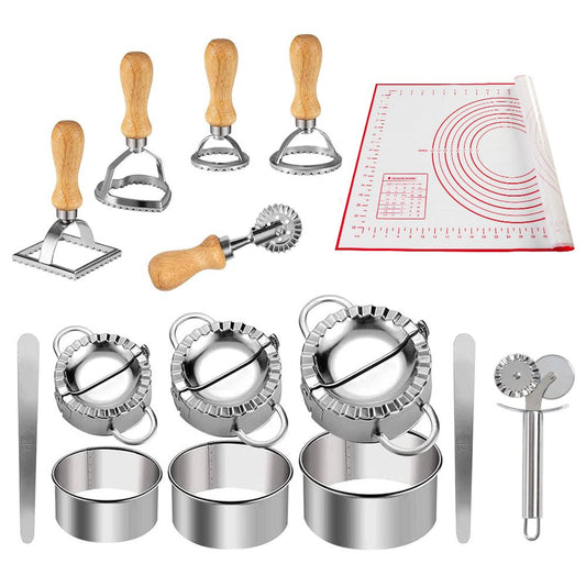 Dumpling Maker Kit Set for Ravioli Pierogi Empanadas Calzones 15 Pcs
