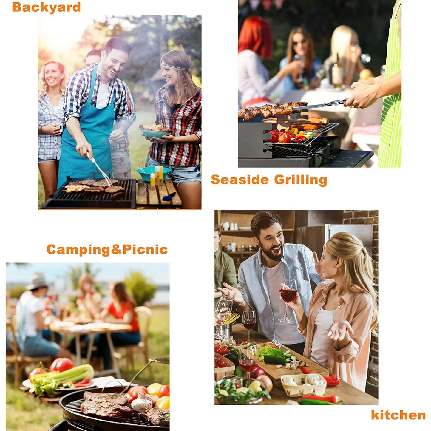 14Pcs Flat Top BBQ Griddle Accessories Kit Professional BBQ Grill Tools Set for Outdoor BBQ Camping