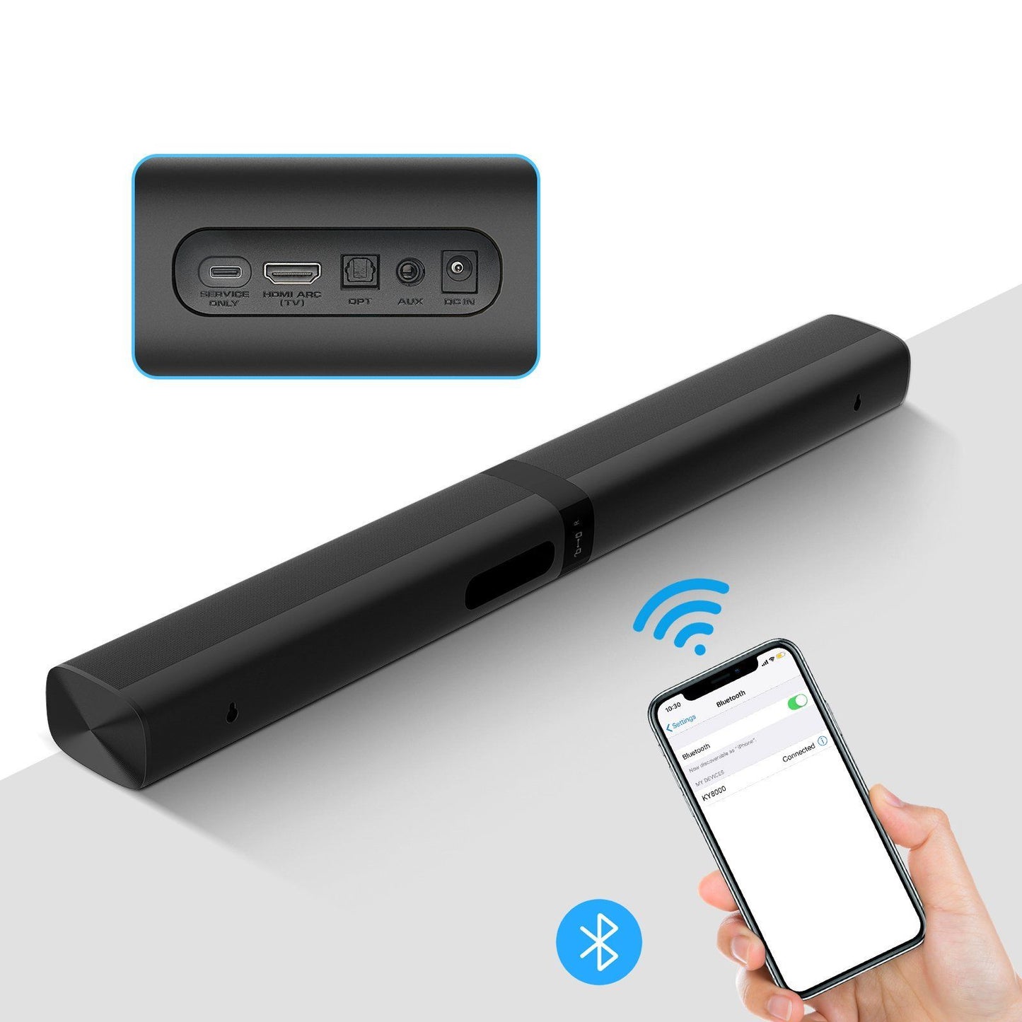 Bluetooth Wireless Wired Auto Volume Boost 2 in 1 Separable Soundbar