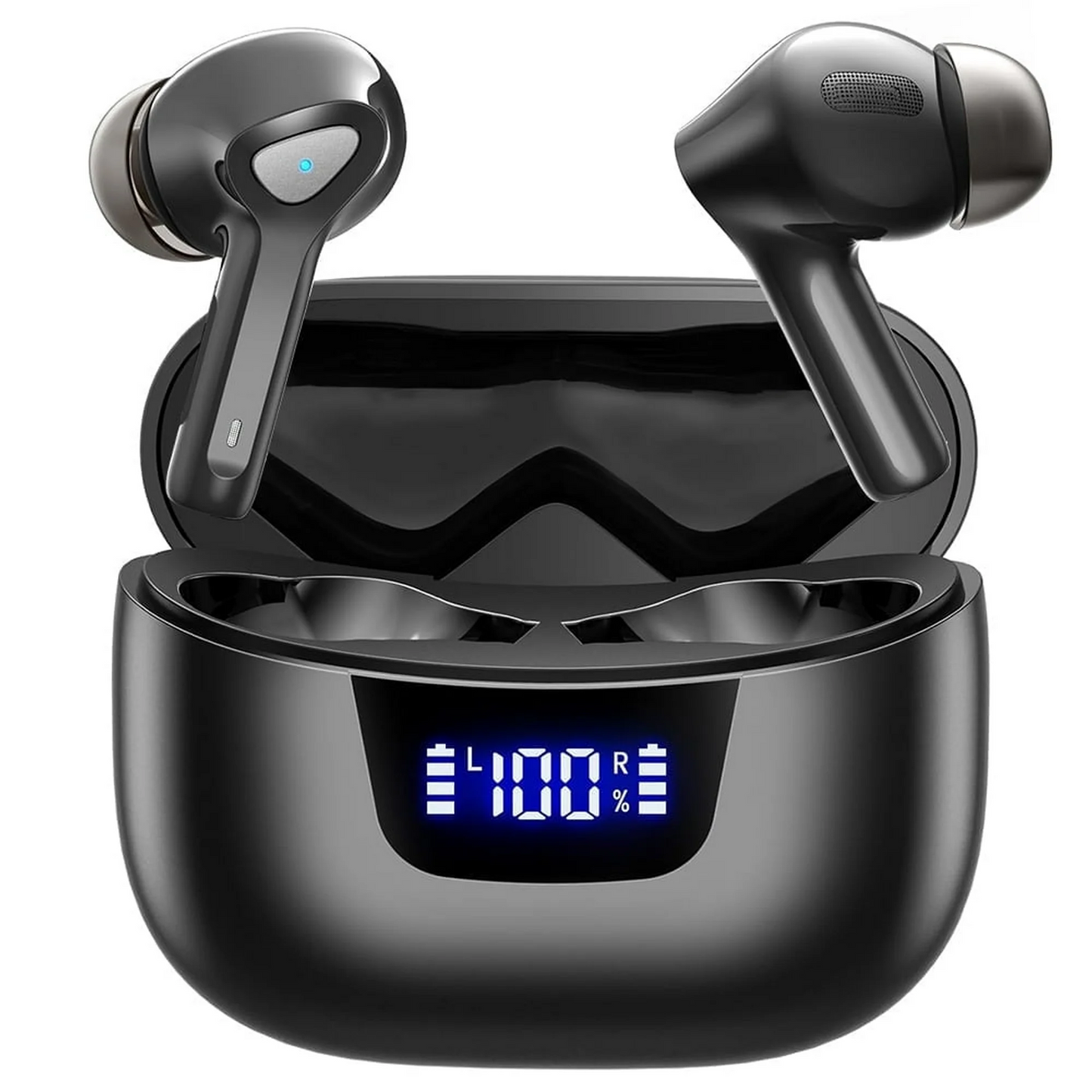 True Wireless Bluetooth Earbuds LED Display Bluetooth 5.0 Black