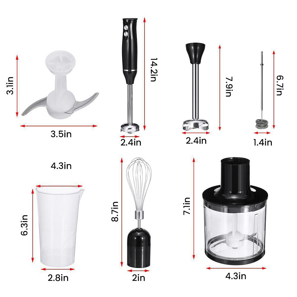 Immersion Blender Handheld Hand Blender Set 5 in 1 Stick Chopper Beaker Whisk