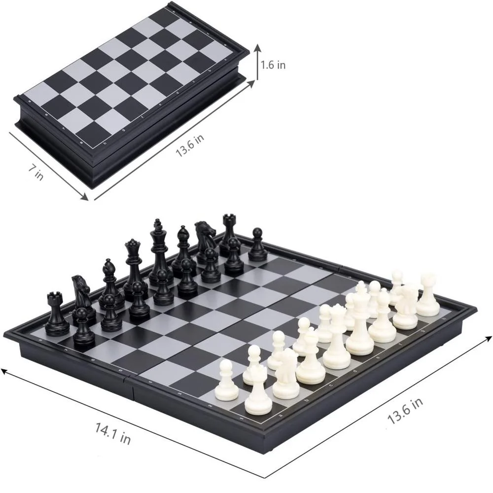 Magnetic Chess Set Foldable Board Games 15"